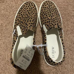 J Crew Leopard Slip On Sneakers